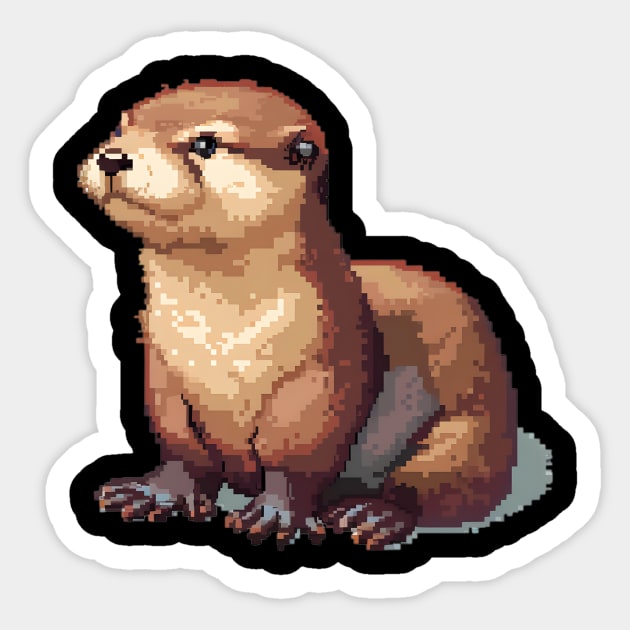 Pixel Otter Sticker by Animal Sphere